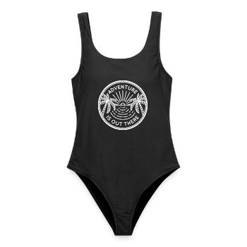 Aventure palmiers de mer - Maillot de bain femme - noir - Devant - AI Model Female 172 light (172cm)