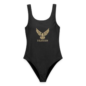 Falknerin Falke Adler Greifvogel Falknerei Falkner - Frauen Badeanzug - Schwarz - Vorne - AI Model Female 172 light (172cm)