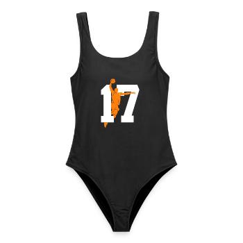 NUMMER 17 BASKETBALL 17. GEBURTSTAG - Frauen Badeanzug - Schwarz - Vorne - AI Model Female 172 light (172cm)