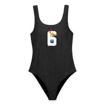 NUMMER 6 BASKETBALL 6. GEBURTSTAG - Frauen Badeanzug - Schwarz - Vorne - AI Model Female 172 light (172cm)