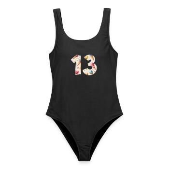 CREAM NUMBER 13 YEARS CREAM 13TH BIRTHDAY - Women's Swimsuit - black - Front - AI Model Female 172 light (172cm)