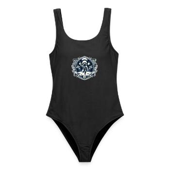 Astronaut Mond UFO Logo - Frauen Badeanzug - Schwarz - Vorne - AI Model Female 172 light (172cm)