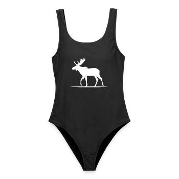Canada Moose Backcountry Camping Moose Loon Maple - Women's Swimsuit - black - Front - AI Model Female 172 light (172cm)