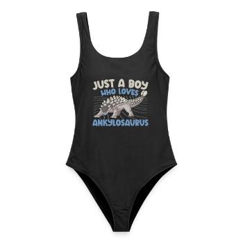 Just A Boy Who Loves Ankylosaurus Dinosaur Dino - Frauen Badeanzug - Schwarz - Vorne - AI Model Female 172 light (172cm)