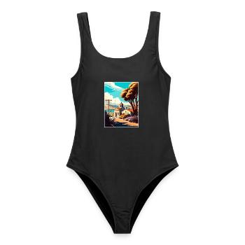 San Luis Obispo California Vintage Reiseposter - Frauen Badeanzug - Schwarz - Vorne - AI Model Female 172 light (172cm)