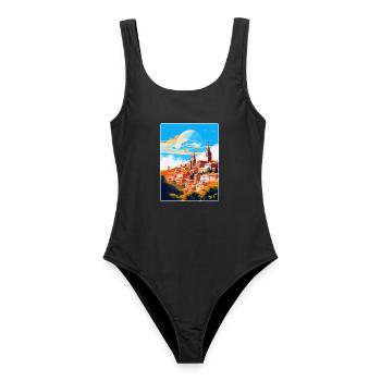 Toledo Spanien Vintage Reiseposter WPA Souvenir - Frauen Badeanzug - Schwarz - Vorne - AI Model Female 172 light (172cm)