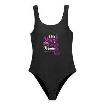 Yoga Liebhaber Meditation Fitness Übung Meditieren - Frauen Badeanzug - Schwarz - Vorne - AI Model Female 172 light (172cm)