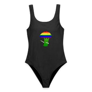 LGBT Broccoli - Frauen Badeanzug - Schwarz - Vorne - AI Model Female 172 light (172cm)