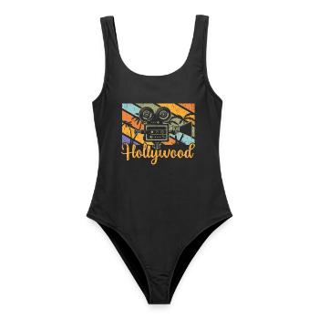 Hollywood Camera Vintage - Frauen Badeanzug - Schwarz - Vorne - AI Model Female 172 light (172cm)