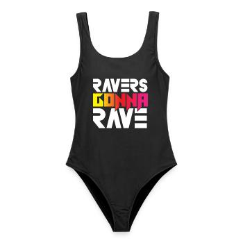 Ravers Gonna Rave - Frauen Badeanzug - Schwarz - Vorne - AI Model Female 172 light (172cm)