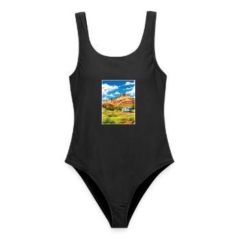 Dinosaurier National Monument Utah Reiseplakat - Frauen Badeanzug - Schwarz - Vorne - AI Model Female 172 light (172cm)