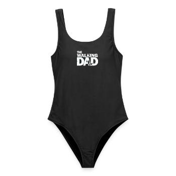 The walking dad - Frauen Badeanzug - Schwarz - Vorne - AI Model Female 172 light (172cm)