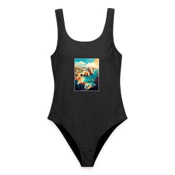 Cabo Sans Lucas Dekoration Mexiko Reiseposter - Frauen Badeanzug - Schwarz - Vorne - AI Model Female 172 light (172cm)