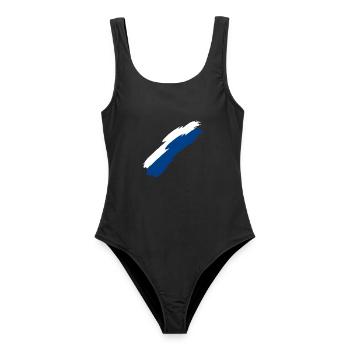 Finnland Fahne Farben - Frauen Badeanzug - Schwarz - Vorne - AI Model Female 172 light (172cm)