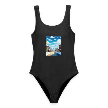 Park Utah Vintage Reiseposter WPA Souvenir - Frauen Badeanzug - Schwarz - Vorne - AI Model Female 172 light (172cm)