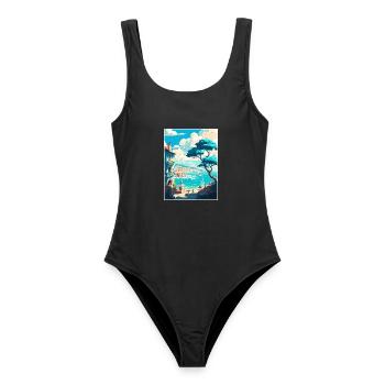 Nizza Francescape Vintage Reiseposter Souvenir - Frauen Badeanzug - Schwarz - Vorne - AI Model Female 172 light (172cm)