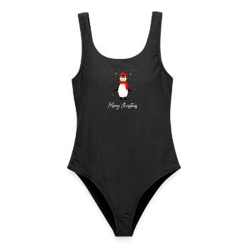 Frohe Weihnachten Pinguin Weihnachten - Frauen Badeanzug - Schwarz - Vorne - AI Model Female 172 light (172cm)