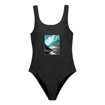 Lost Coast Trail Kalifornien Long Beach Cali Reisen - Frauen Badeanzug - Schwarz - Vorne - AI Model Female 172 light (172cm)