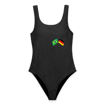 Brazil Germany Flag Crossed - Frauen Badeanzug - Schwarz - Vorne - AI Model Female 172 light (172cm)