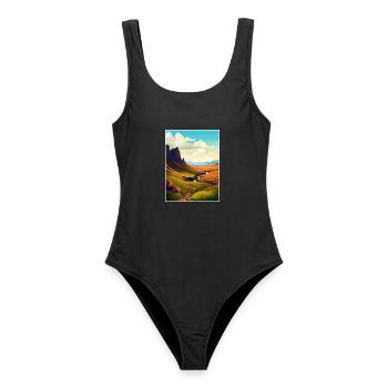 Isle Of Skye Schottland Vintage Reiseposter WPA - Frauen Badeanzug - Schwarz - Vorne - AI Model Female 172 light (172cm)