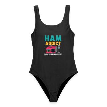 Ham Addict Radio Operator Übertragung Ham Radio - Frauen Badeanzug - Schwarz - Vorne - AI Model Female 172 light (172cm)