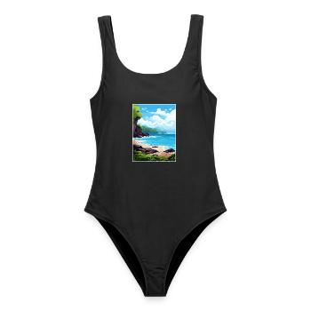Papagayo Halbinsel Costa Rica Reiseposter - Frauen Badeanzug - Schwarz - Vorne - AI Model Female 172 light (172cm)
