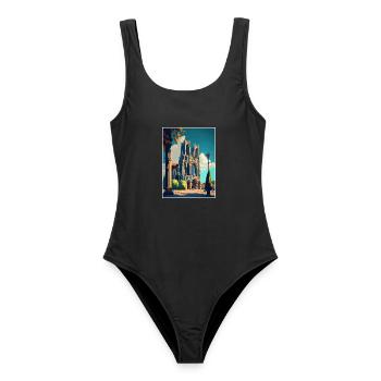 Reims Frankreich Vintage Reiseposter WPA Souvenir - Frauen Badeanzug - Schwarz - Vorne - AI Model Female 172 light (172cm)
