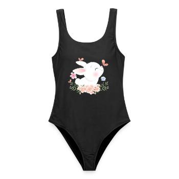 Süßes Hasen Baby - Frauen Badeanzug - Schwarz - Vorne - AI Model Female 172 light (172cm)