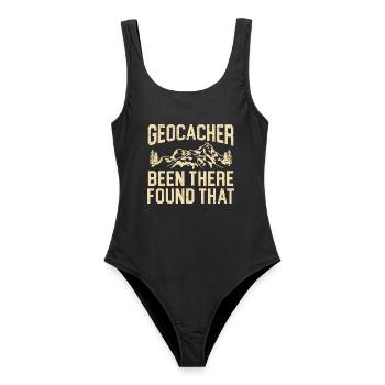 Geocacher Been There Found That Geocaching - Frauen Badeanzug - Schwarz - Vorne - AI Model Female 172 light (172cm)