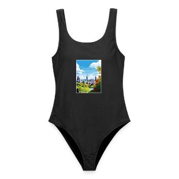 Ottawa Kanada Vintage Reiseposter WPA Souvenir - Frauen Badeanzug - Schwarz - Vorne - AI Model Female 172 light (172cm)