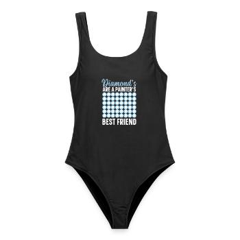 Diamantmalerei Handwerkszeug Diamantmaler - Frauen Badeanzug - Schwarz - Vorne - AI Model Female 172 light (172cm)
