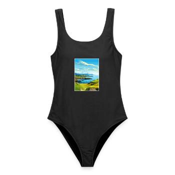 Isle Of Seil Schottland Vintage Reiseposter WPA - Frauen Badeanzug - Schwarz - Vorne - AI Model Female 172 light (172cm)