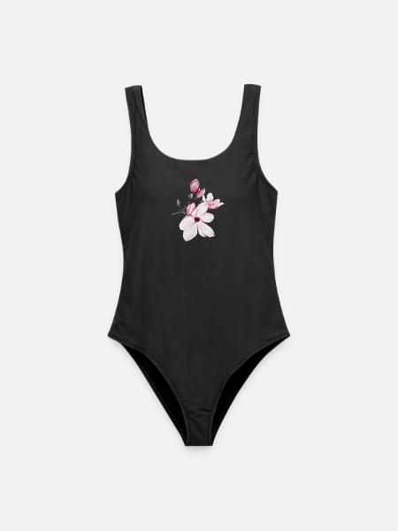 Blume Anemone - Frauen Badeanzug - Schwarz