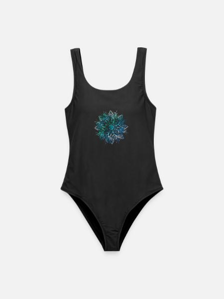 Mandala - Blau - Frauen Badeanzug - Schwarz