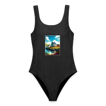 Isle Of Mull Schottland Vintage Reiseposter WPA - Frauen Badeanzug - Schwarz - Vorne - AI Model Female 172 light (172cm)