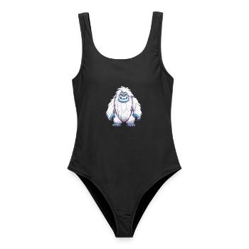 Yeti Buntes Aquarell Cartoon Kawaii Tier - Frauen Badeanzug - Schwarz - Vorne - AI Model Female 172 light (172cm)