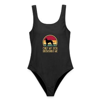 Cordoba Kampfhund Liebhaber Silhouette Retro Sonnenuntergang - Frauen Badeanzug - Schwarz - Vorne - AI Model Female 172 light (172cm)