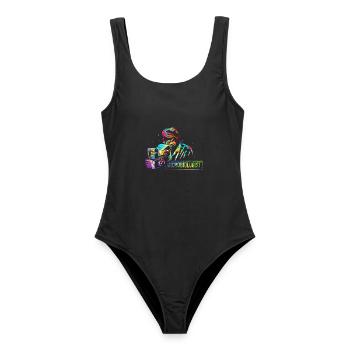 Scharfsinniger Mikrobiologe Laboralltag - Frauen Badeanzug - Schwarz - Vorne - AI Model Female 172 light (172cm)