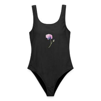 Blume - Frauen Badeanzug - Schwarz - Vorne - AI Model Female 172 light (172cm)