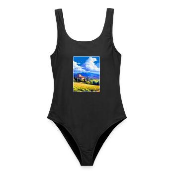 Provence Frankreich Vintage Reiseplakat Souvenir WPA - Frauen Badeanzug - Schwarz - Vorne - AI Model Female 172 light (172cm)