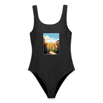 Granada Spanien Vintage Reiseplakat WPA Souvenir - Frauen Badeanzug - Schwarz - Vorne - AI Model Female 172 light (172cm)