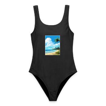 Playa Jaco Costa Rica Vintage Reiseposter WPA - Frauen Badeanzug - Schwarz - Vorne - AI Model Female 172 light (172cm)