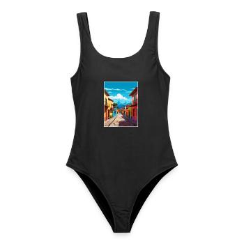 Santa Elena Costa Rica Vintage Reiseposter WPA - Frauen Badeanzug - Schwarz - Vorne - AI Model Female 172 light (172cm)