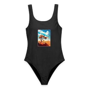 Outback Au Australien Vintage Reiseposter WPA Kunst - Frauen Badeanzug - Schwarz - Vorne - AI Model Female 172 light (172cm)