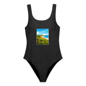 Bells Beach Australien Vintage Reiseposter WPA - Frauen Badeanzug - Schwarz - Vorne - AI Model Female 172 light (172cm)