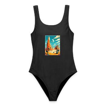 Pinnacles Au Australia Vintage Reiseposter WPA - Frauen Badeanzug - Schwarz - Vorne - AI Model Female 172 light (172cm)
