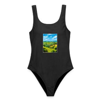 Adelaide Hills Australien Vintage Reiseposter WPA - Frauen Badeanzug - Schwarz - Vorne - AI Model Female 172 light (172cm)
