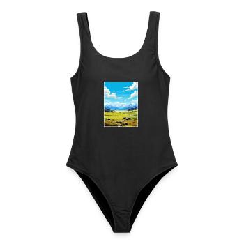 Arthurs Pass Nationalpark Vintage Reiseposter - Frauen Badeanzug - Schwarz - Vorne - AI Model Female 172 light (172cm)