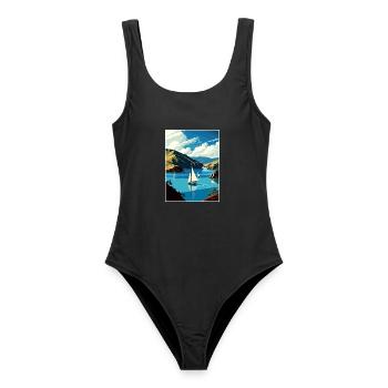 Marlborough Sounds Neuseeland Reiseposter - Frauen Badeanzug - Schwarz - Vorne - AI Model Female 172 light (172cm)
