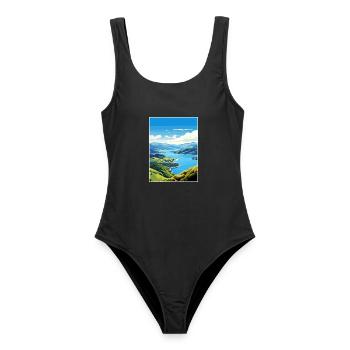 Marlborough Sounds Neuseeland Reiseposter - Frauen Badeanzug - Schwarz - Vorne - AI Model Female 172 light (172cm)